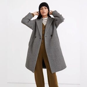 Madewell Averdon Coat in Herringbone Insuluxe Fabric size M